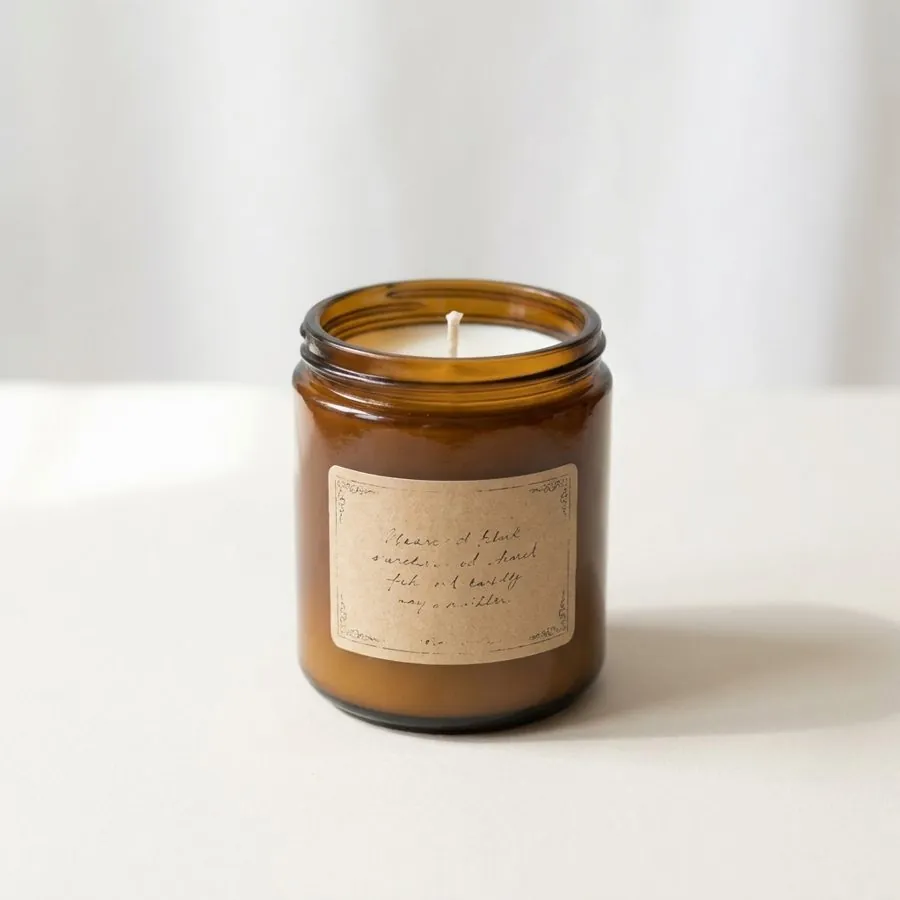 The same candle on a clean studio background